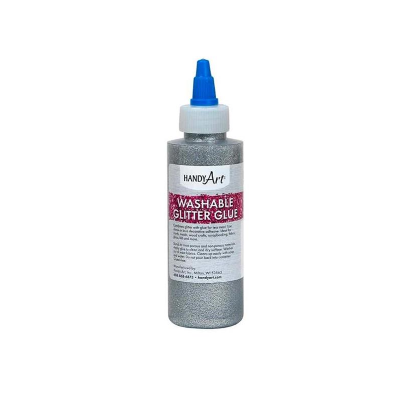 Image - 144-166 GLITTER GLUE SILVER 4OZ