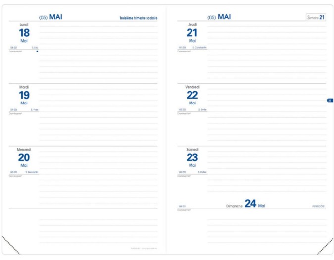 Image Academic planners - Scholar - One week on two pages - Roma - blue - French - 61/4" x 91/2" inch