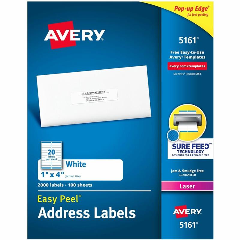 Image Étiquettes rectangulaires blanches Easy Peel®