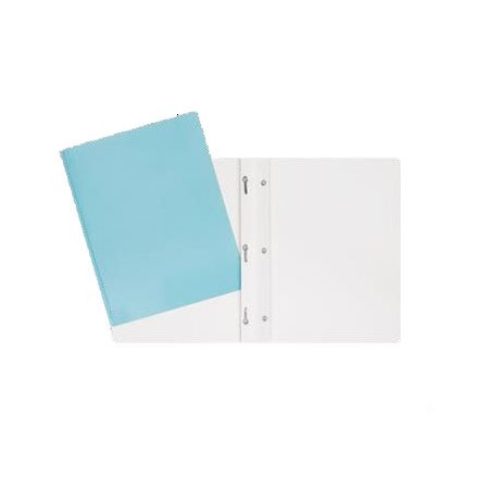 Portfolio de plastique attaches pastel bleu