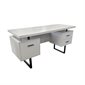 BUREAU 60'' BLANC / METAL NOIR