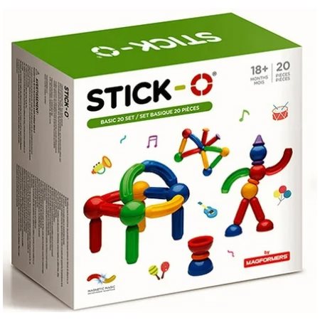 Ensemble de construction magnétique Stick-O Basic (20 pièces)