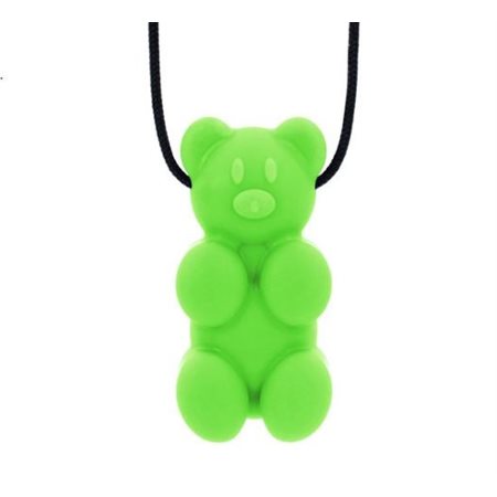 Collier mâch. Ourson Vert Lime - MOYEN