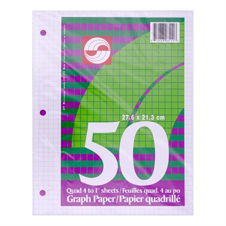 50 feuilles quadrillées 4-1''